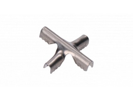 Nerezová lisovacia spojka (tvar +) pre dve 2.0mm lanká, Nerez /AISI 304, - použiť kliešte EL-NX2