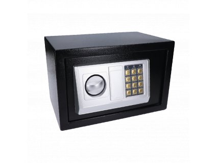 Nábytkový elektronický trezor (310x200x200mm), hrúbka: dverí 3mm, telo 1mm, vnútorné rozmery 305x140x195mm, farba: čierna