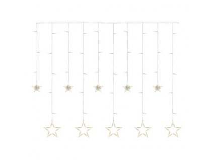 LED vianočný záves – hviezdy, 185x105 cm, vnútorný, teplá biela