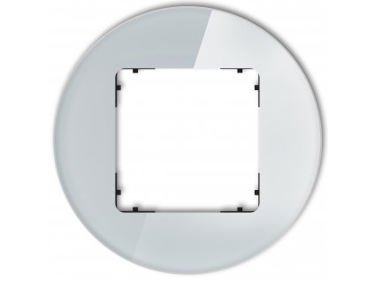 1-gang round universal frame - glass effect (frame: grey; rear: black)