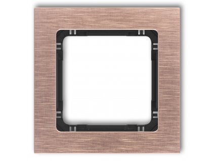1-gang universal frame - brushed aluminum (frame: copper color; rear: black)