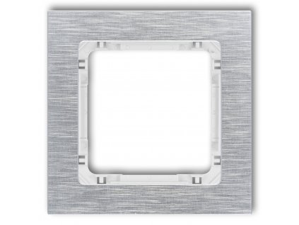 1-gang universal frame - brushed aluminum (frame: silver; rear: white)