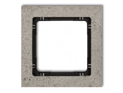 1-gang universal frame - concrete (frame: light grey; rear: black)