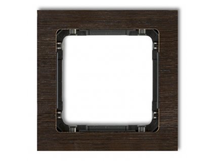 1-gang universal frame - wood effect (frame: wenge; rear: black)
