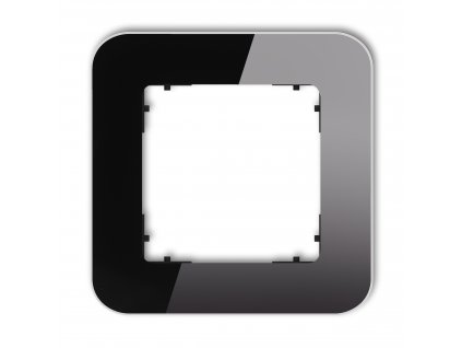 1-gang universal frame with rounded edges - glass effect (frame: black; rear: black)