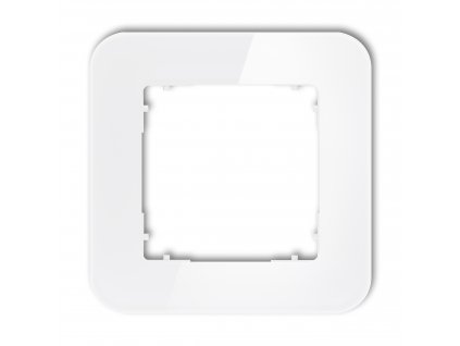 1-gang universal frame with rounded edges - glass effect (frame: white; rear: white)