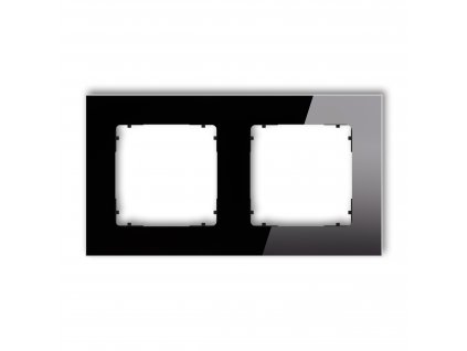 2-gang square universal frame - glass effect (frame: black; rear: black)