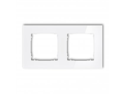 2-gang square universal frame - glass effect (frame: white; rear: white)