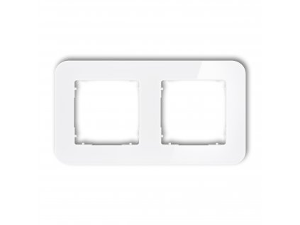 2-gang universal frame with rounded edges - glass effect (frame: white; rear: white)