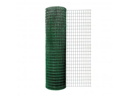 Zvárané pletené sito so zeleným PVC obalom, ø pletiva: 1.05mm, ø pletiva s PVC: 1.45mm, oko: 25.4x25.4mm, celkový rozmer: Výška x Šírka 1x25m