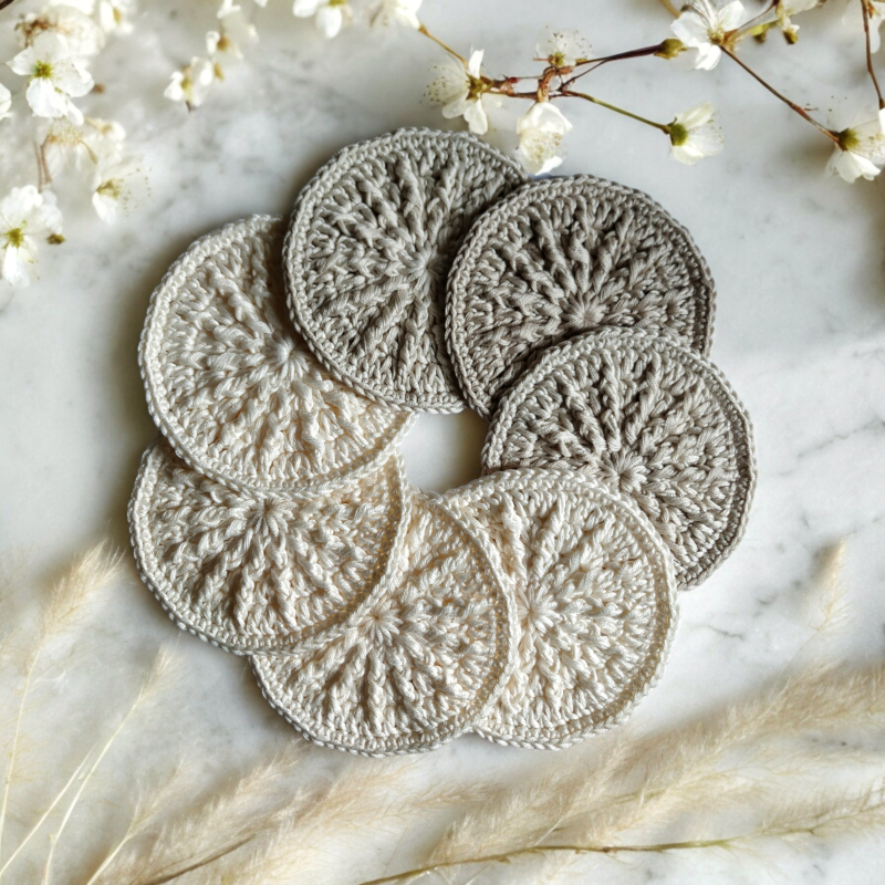 odlicovaci tampon cistici pletovy hackovany zero waste eco friendly cotton bavlna nature béžová ivory