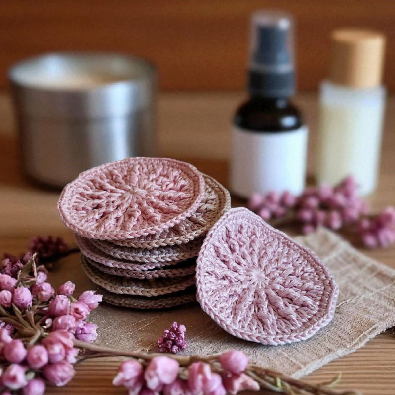 odlicovaci tampon cistici pletovy hackovany zero waste eco friendly cotton bavlna