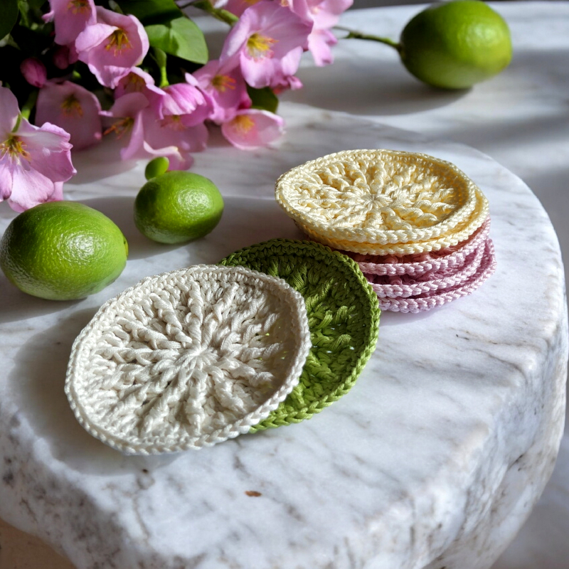 odlicovaci tampon cistici pletovy hackovany zero waste eco friendly cotton bavlna