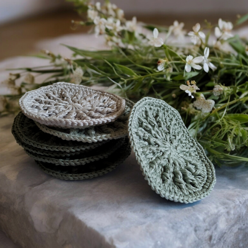 odlicovaci tampon cistici pletovy hackovany zero waste eco friendly cotton bavlna forest natural