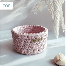 kosik hackovany kruhovy mini ruzovy baby pink