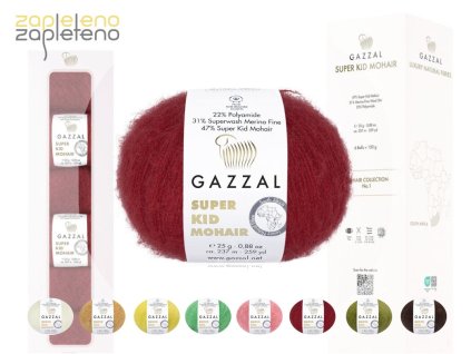 Super Kid Mohair Gazzal Zapleteno barevnice