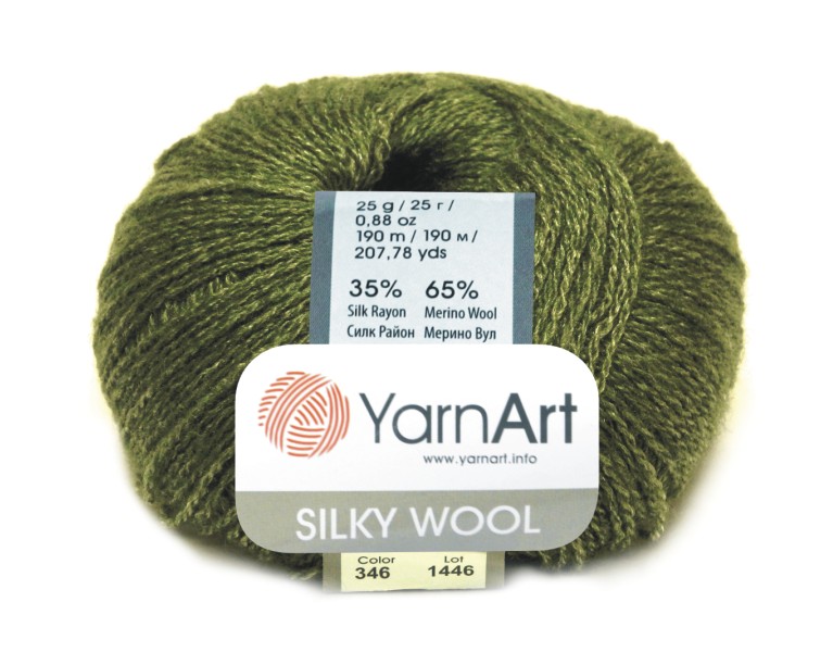 YarnArt Silky Wool Silky Wool: 346 - khaki zelená