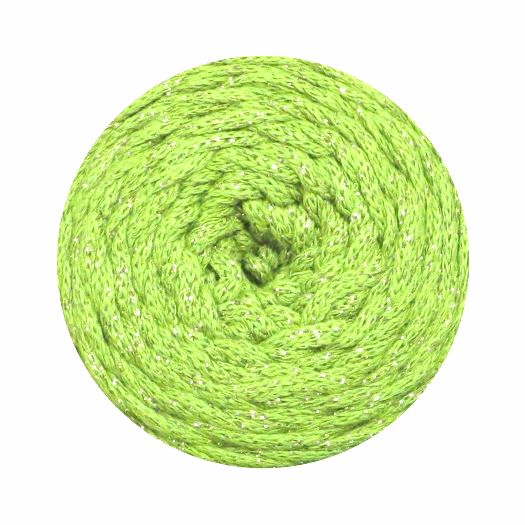 YarnArt Macrame Cotton Lurex Macrame Cotton Lurex: 726 jablková zelená se stříbrem