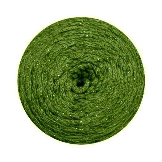 Pletací příze Macrame Cotton lurex 250 g Varianta: 10 (741) zelená olivová zlatá, Balení: 1 ks