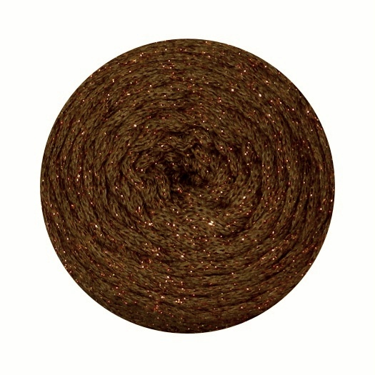 YarnArt Macrame Cotton Lurex Macrame Cotton Lurex: 736 hnědá s měděným třpytem