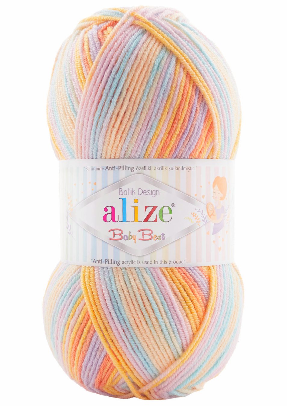 Alize Baby Best Batik Baby Best Batik: 7931 růžová-vanilka-mentol-oranžová-fialková