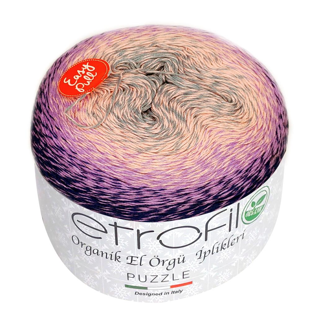 etrofil Puzzle Puzzle: PZ044 zelená aqua-meruňkově růžová-fialová-temně fialová