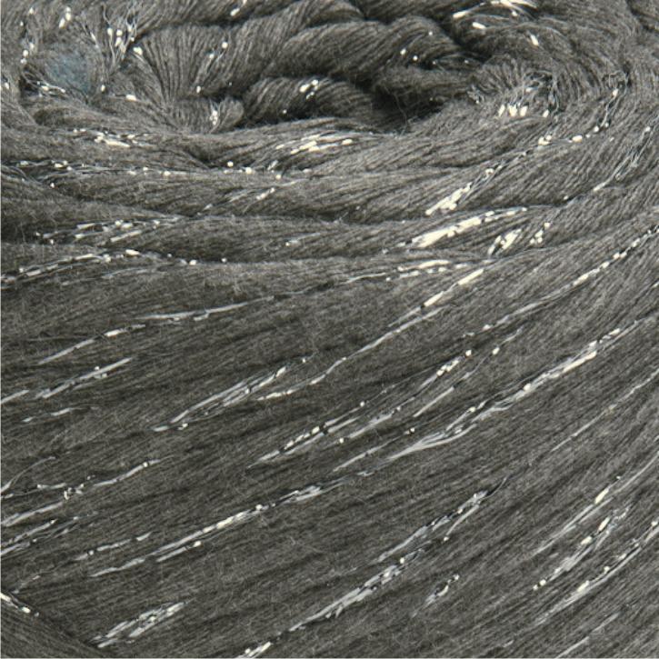 YarnArt Twisted Macrame 3mm LUREX Twisted Macrame Lurex 3mm: 758 tmavě šedá se stříbrem