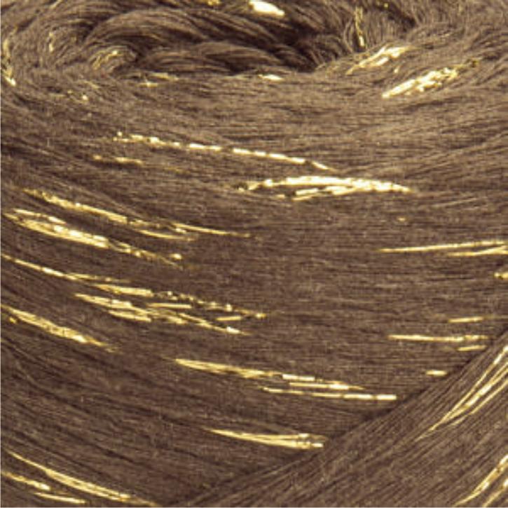 YarnArt Twisted Macrame 3mm LUREX Twisted Macrame Lurex 3mm: 769 tmavě hnědá se zlatem