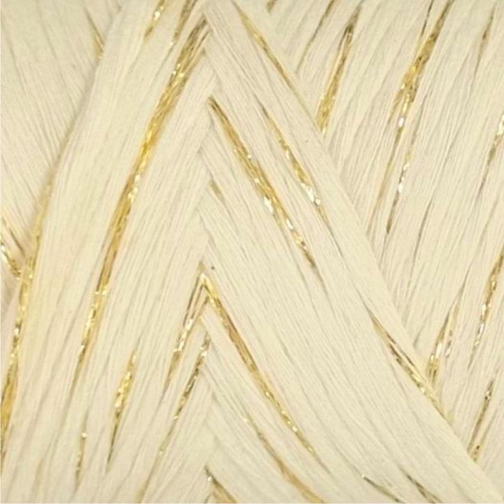 YarnArt Twisted Macrame 3mm LUREX Twisted Macrame Lurex 3mm: 752 krémová se zlatem