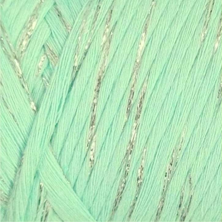 YarnArt Twisted Macrame 3mm LUREX Twisted Macrame Lurex 3mm: 775 mentolová se stříbrem
