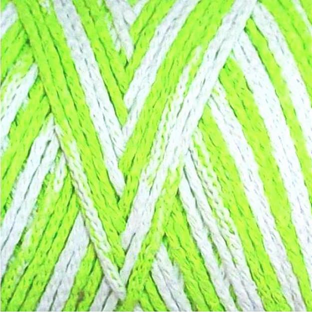 YarnArt Macrame Cotton Jazzy Macrame Cotton Jazzy: 1221 zelená neon, bílá
