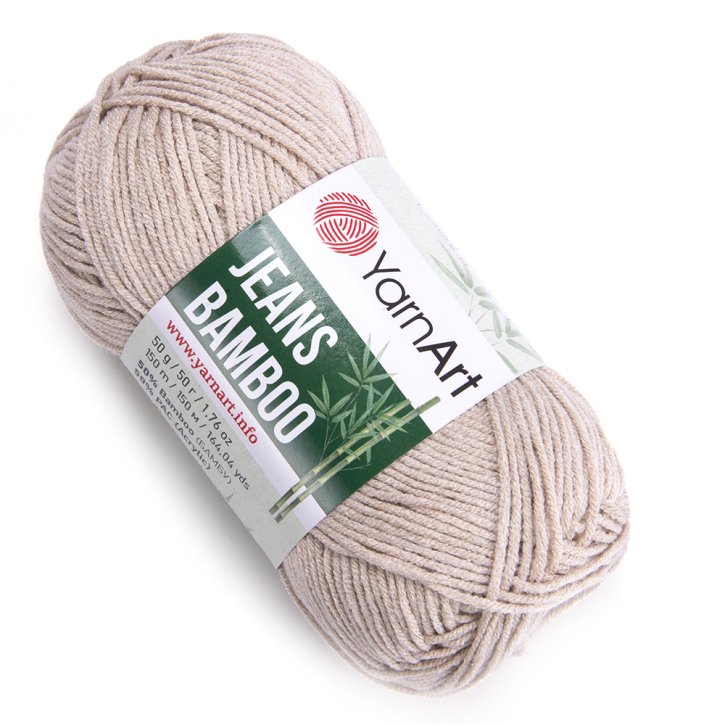 Pletací příze Jeans Bamboo 50 g Varianta: 3 (129) béžová světlá, Balení: 1 ks