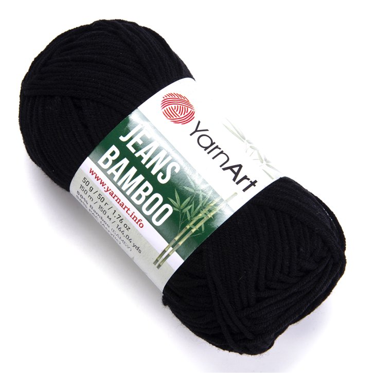 Pletací příze Jeans Bamboo 50 g Varianta: 12 (135) černá, Balení: 1 ks