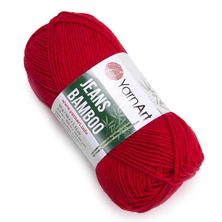 Pletací příze Jeans Bamboo 50 g Varianta: 8 (144) červená, Balení: 1 ks