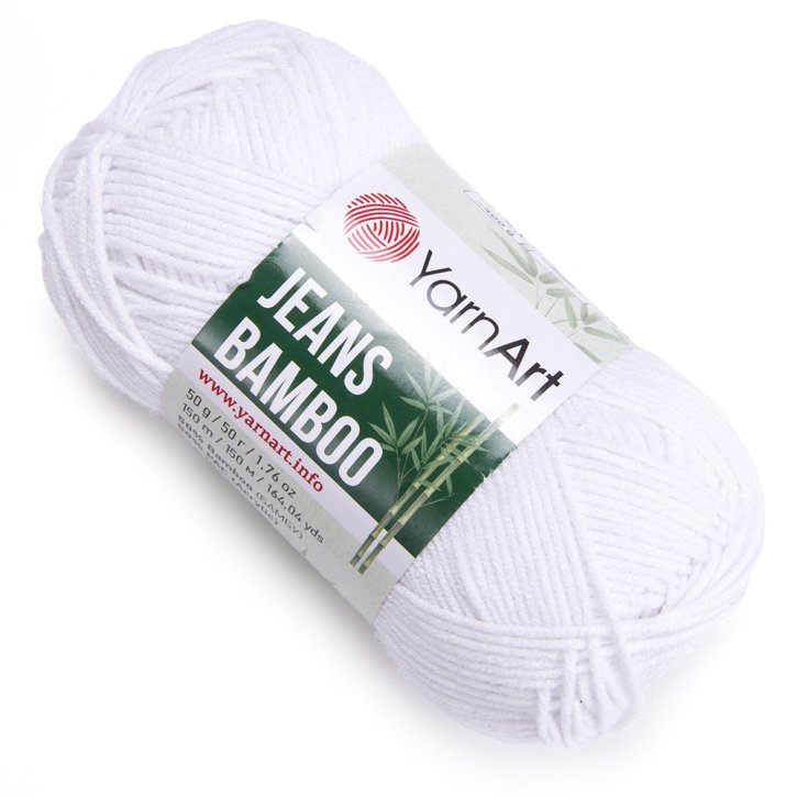 Pletací příze Jeans Bamboo 50 g Varianta: 1 (101) bílá, Balení: 1 ks