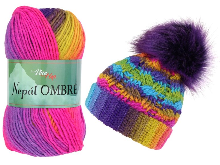 Pletací příze Nepál ombré 100 g Varianta: 12 (7410) multikolor, Balení: 1 ks