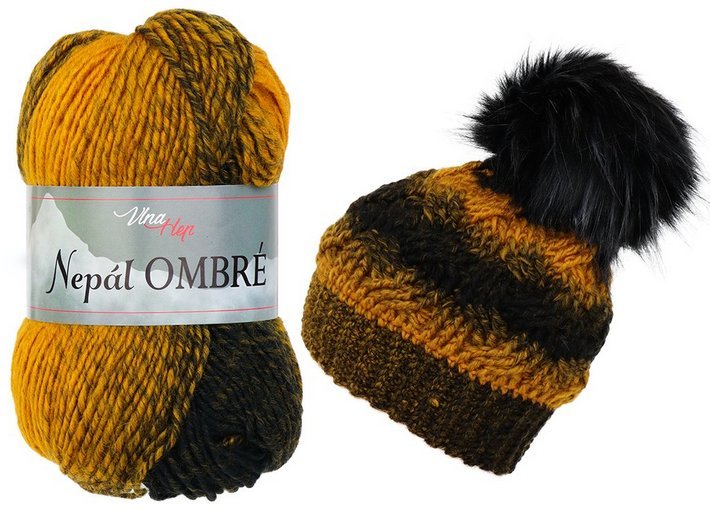 Pletací příze Nepál ombré 100 g Varianta: 5 (7407) béžová tm., Balení: 1 ks