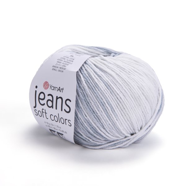 Pletací příze Jeans Soft Color 50 g Varianta: 8 (6208) šedá světlá, Balení: 1 ks