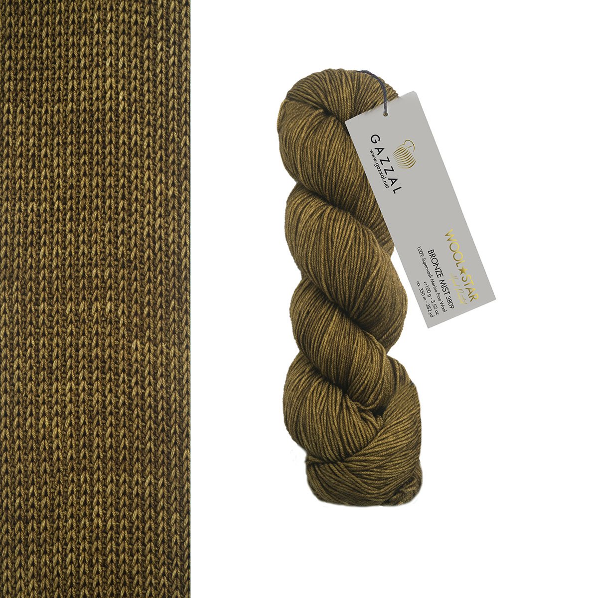 Gazzal WOOL STAR Hand Painted Wool Star: 3809 Bronze Mist