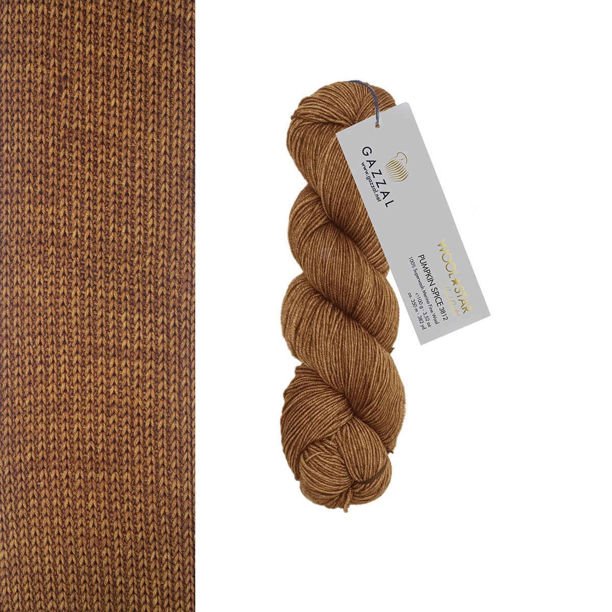 Gazzal WOOL STAR Hand Painted Wool Star: 3812 Pumpkin Spice