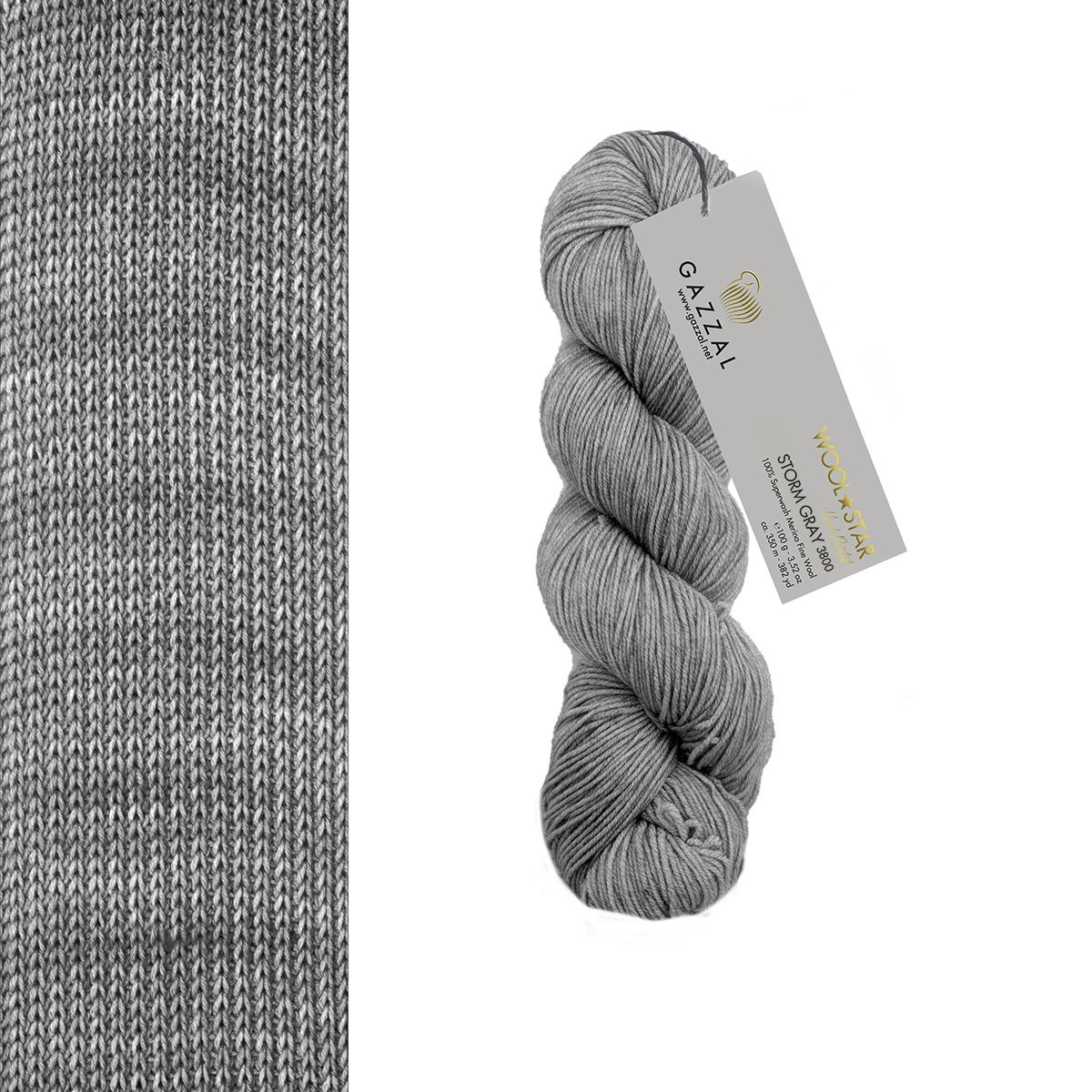 Gazzal WOOL STAR Hand Painted Wool Star: 3800 Strom Gray