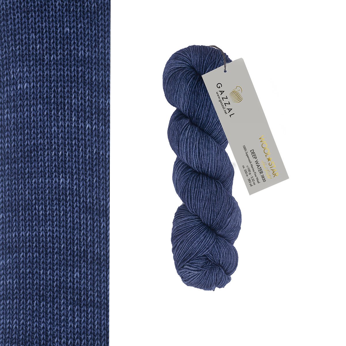 Gazzal WOOL STAR Hand Painted Wool Star: 3820 Deep Water