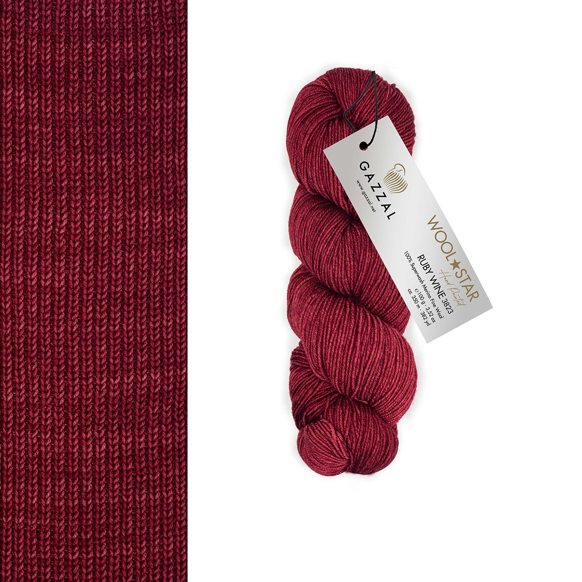 Gazzal WOOL STAR Hand Painted Wool Star: 3823 Ruby Wine