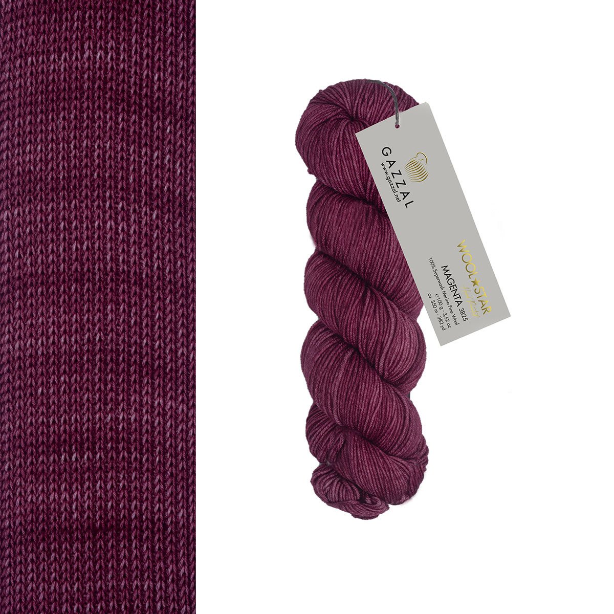 Gazzal WOOL STAR Hand Painted Wool Star: 3826 Magenta