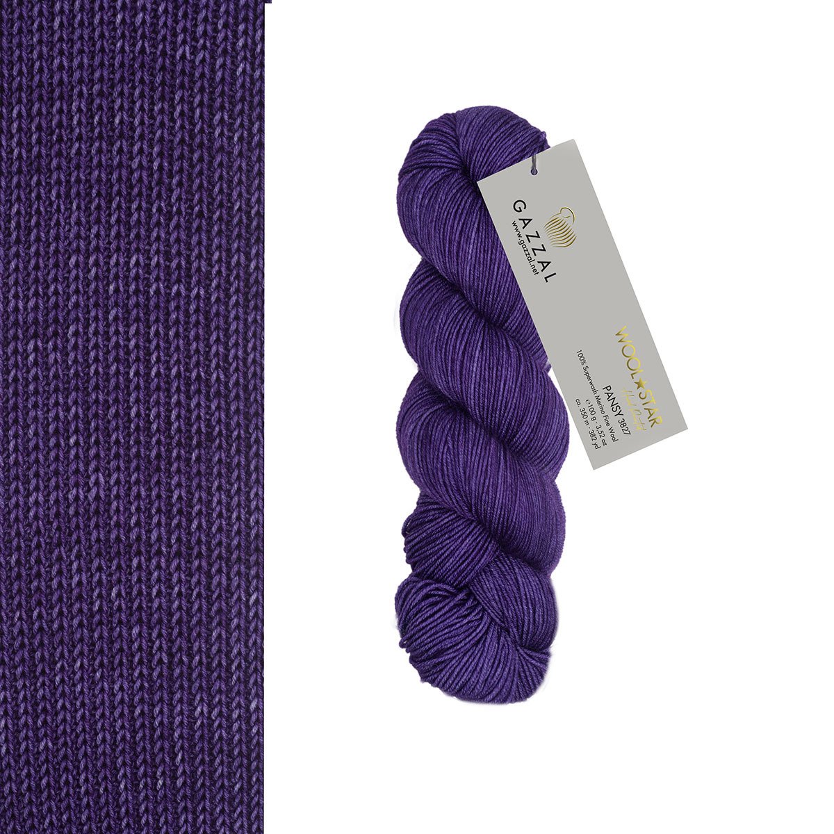 Gazzal WOOL STAR Hand Painted Wool Star: 3827 Pansy