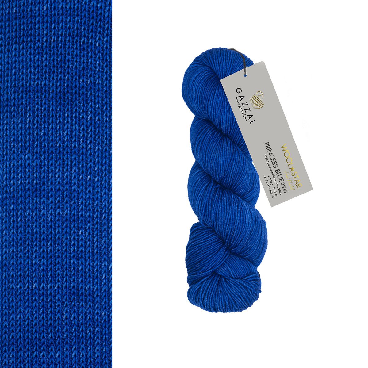 Gazzal WOOL STAR Hand Painted Wool Star: 3828 Princess Blue
