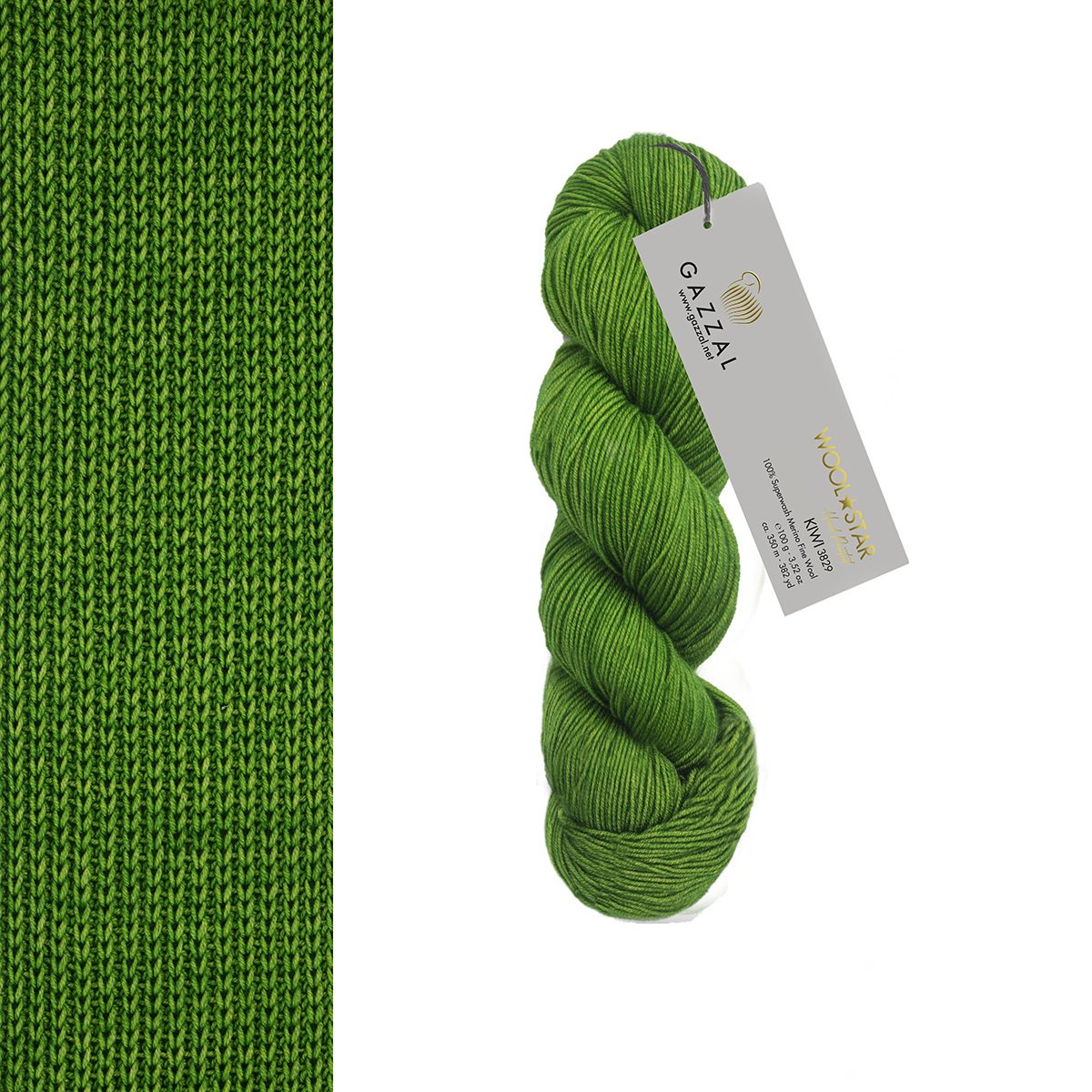 Gazzal WOOL STAR Hand Painted Wool Star: 3829 Kiwi
