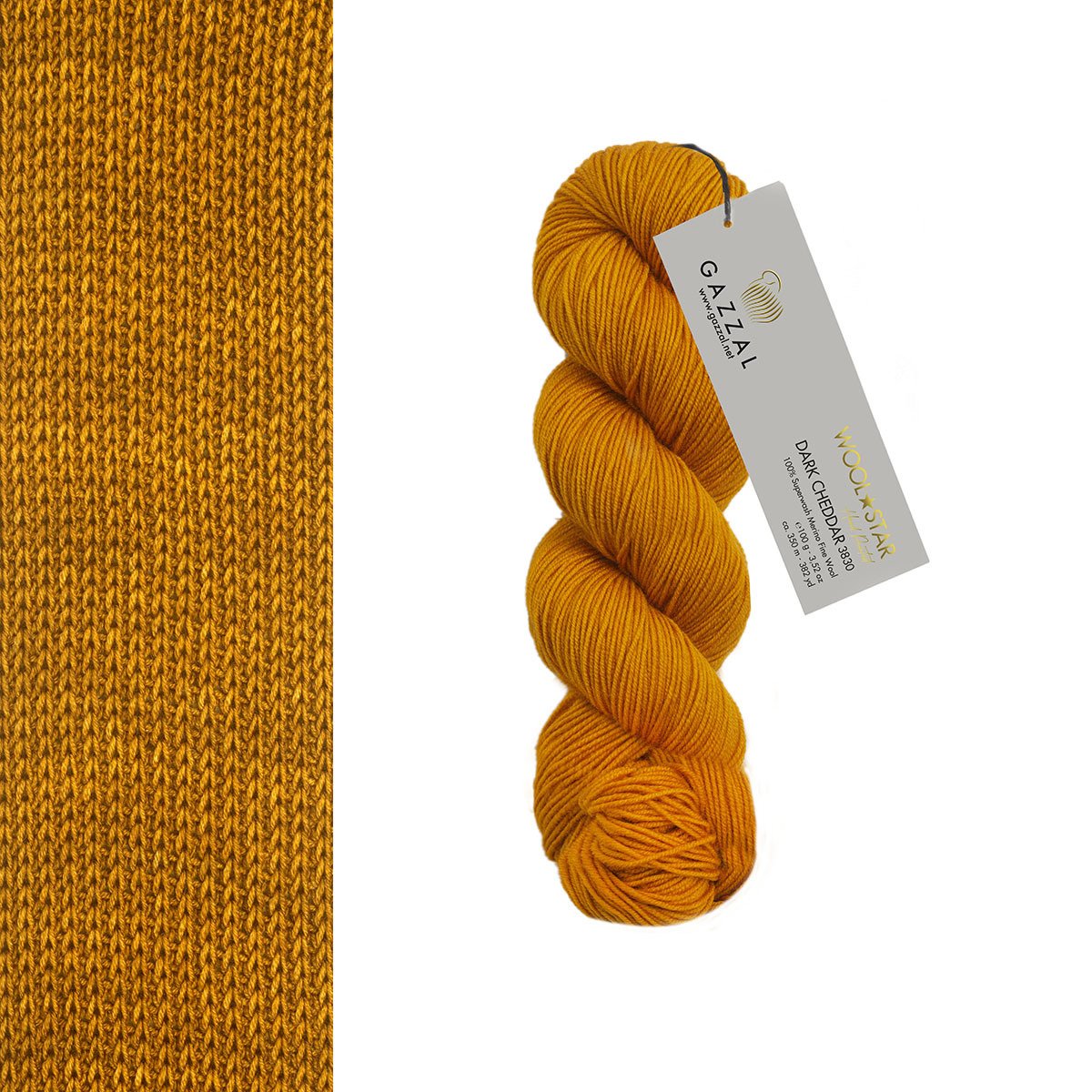 Gazzal WOOL STAR Hand Painted Wool Star: 3830 Dark Cheddar