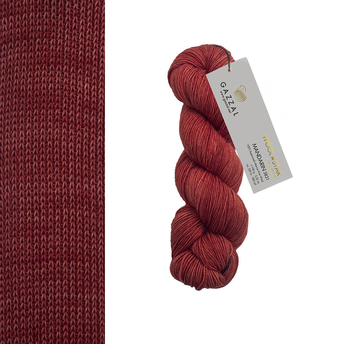 Gazzal WOOL STAR Hand Painted Wool Star: 3831 Mandarin
