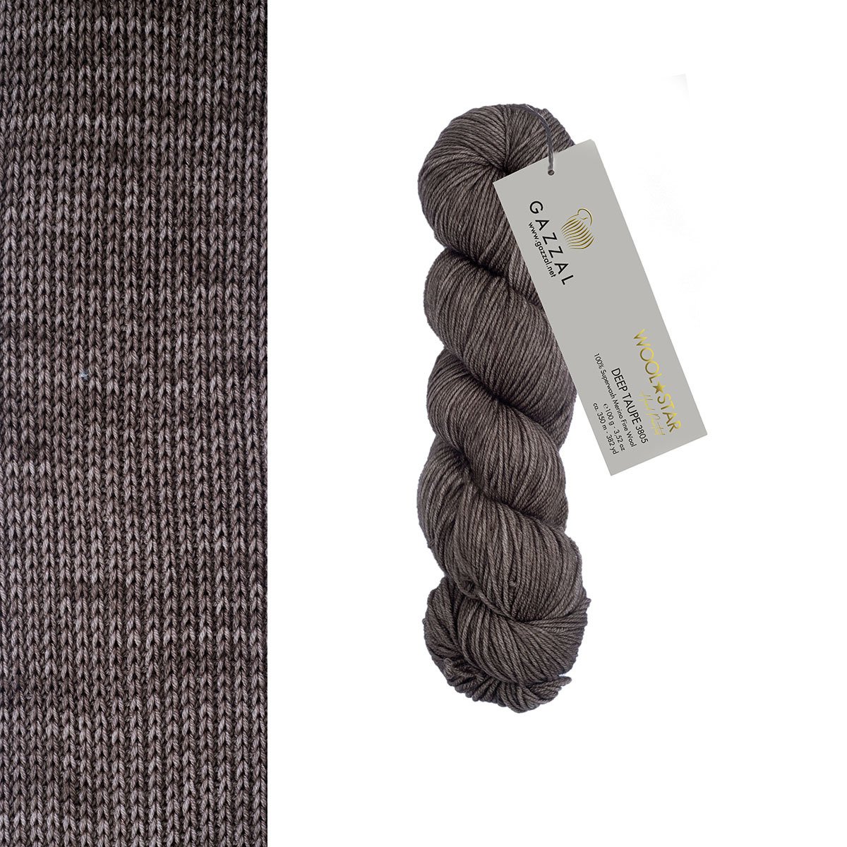 Gazzal WOOL STAR Hand Painted Wool Star: 3805 Deep Taupe